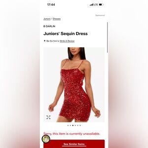 Red sequin dress